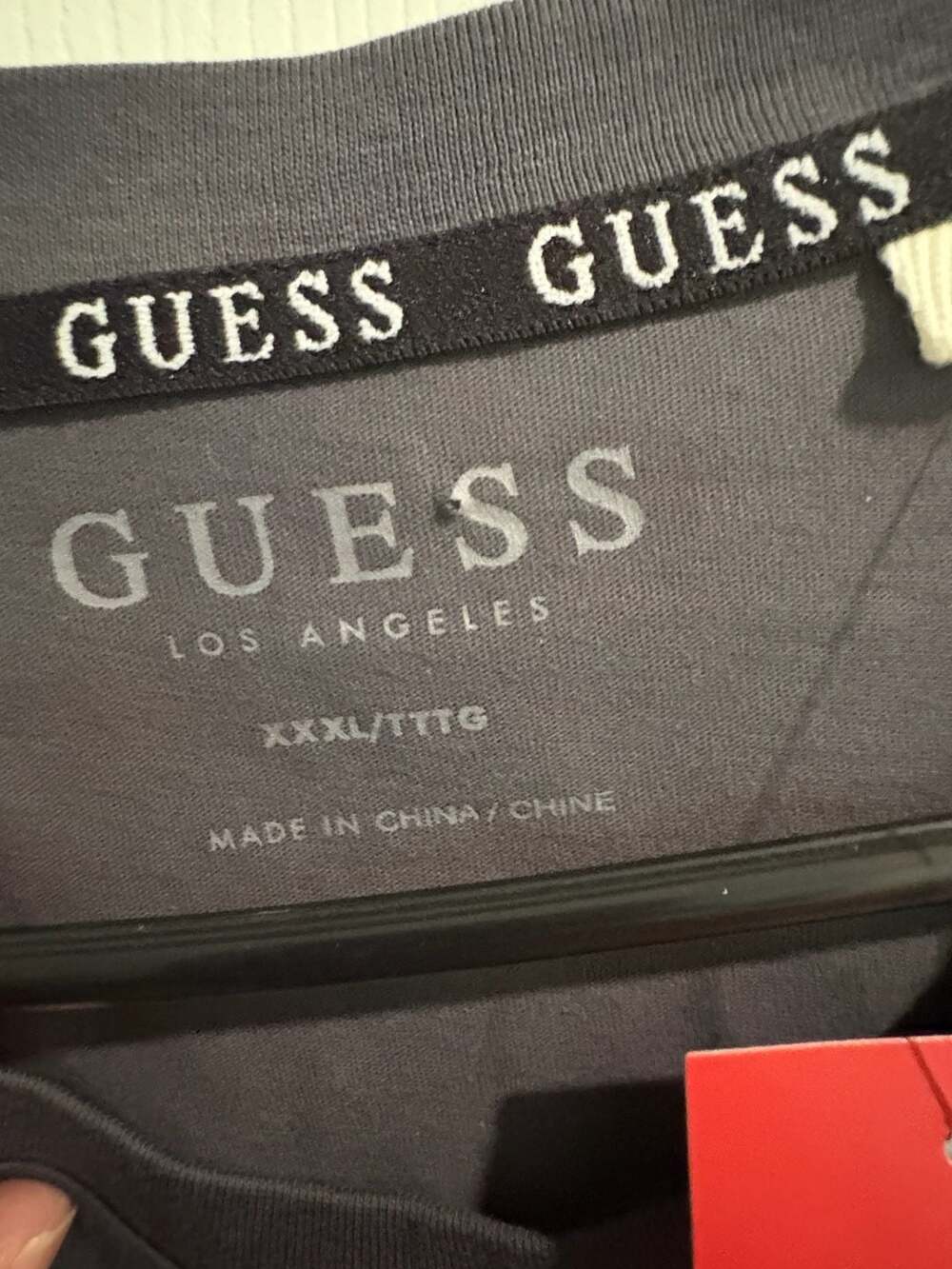 Guess Los Angeles BT PENN NT Logo Tee in Black with Red Paint Brush Graphic - Picture 5 of 6